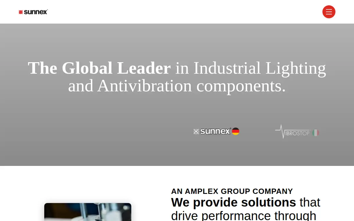 Homepage of Sunnex, LLC