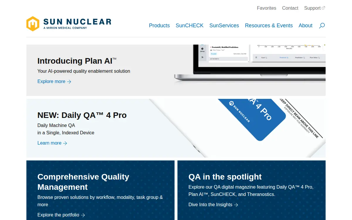 Homepage of Sun Nuclear CORP.