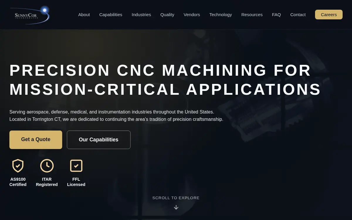 Homepage of Sunnycor Incorporated
