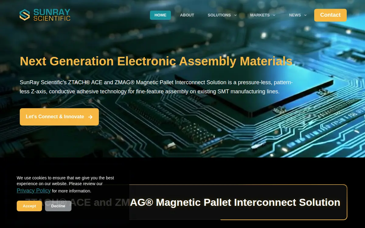 Homepage of Sunray Scientific INC.