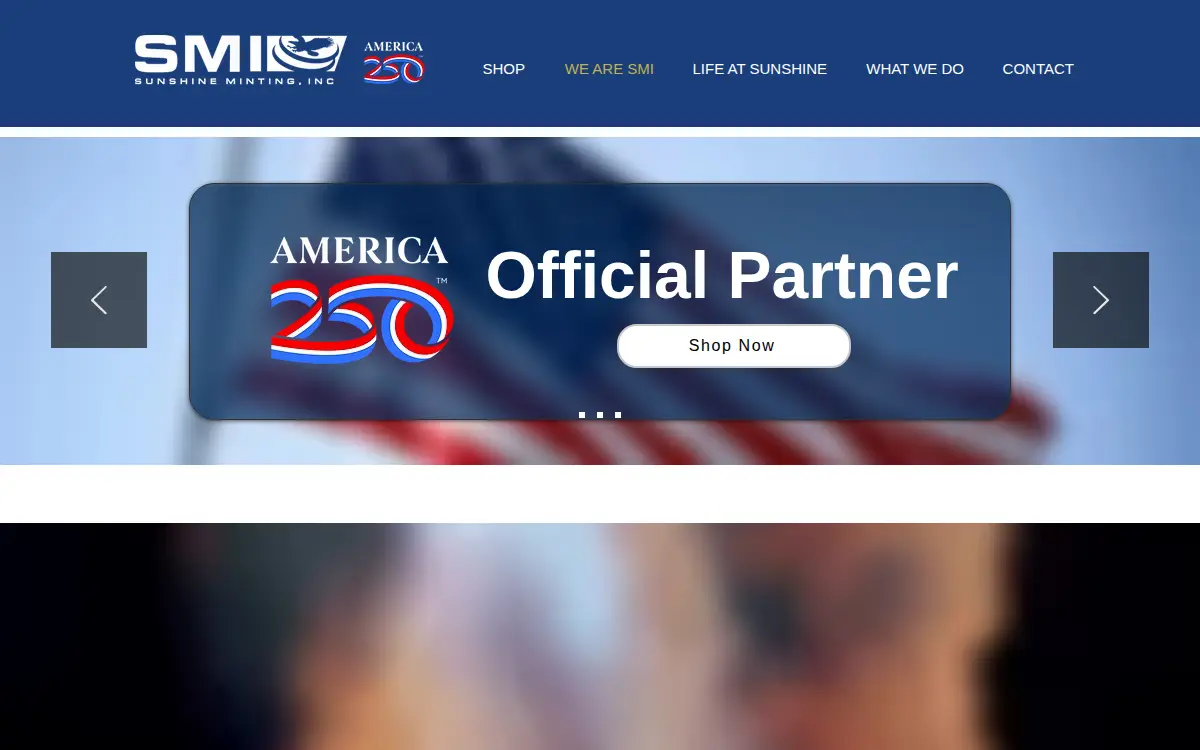 Homepage of Sunshine Minting INC