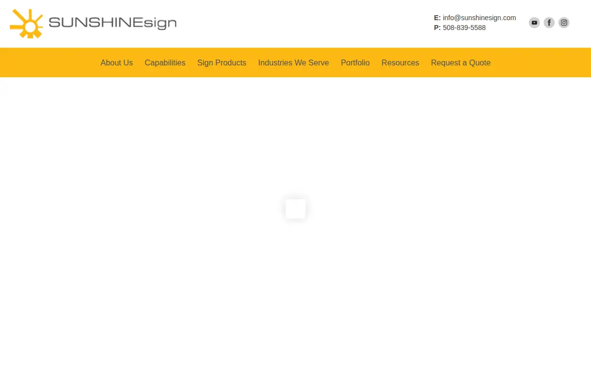 Homepage of Sunshine Sign Company, INC.