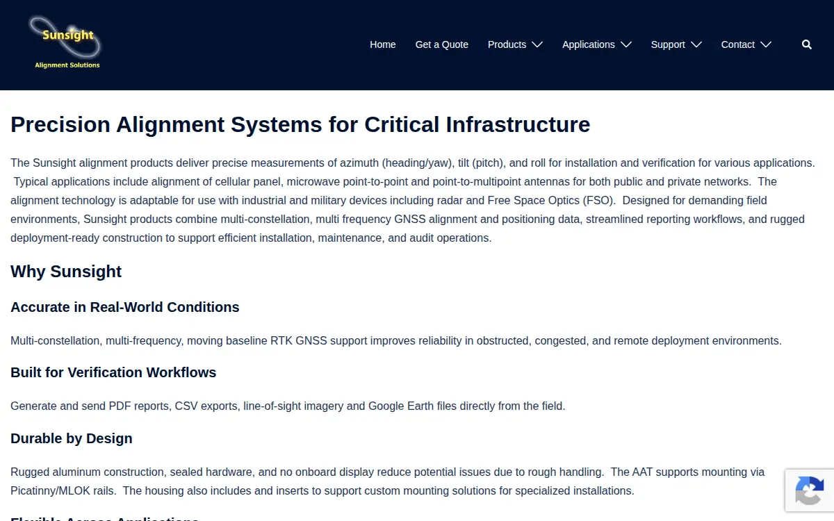 Homepage of Sunsight Instruments, LLC