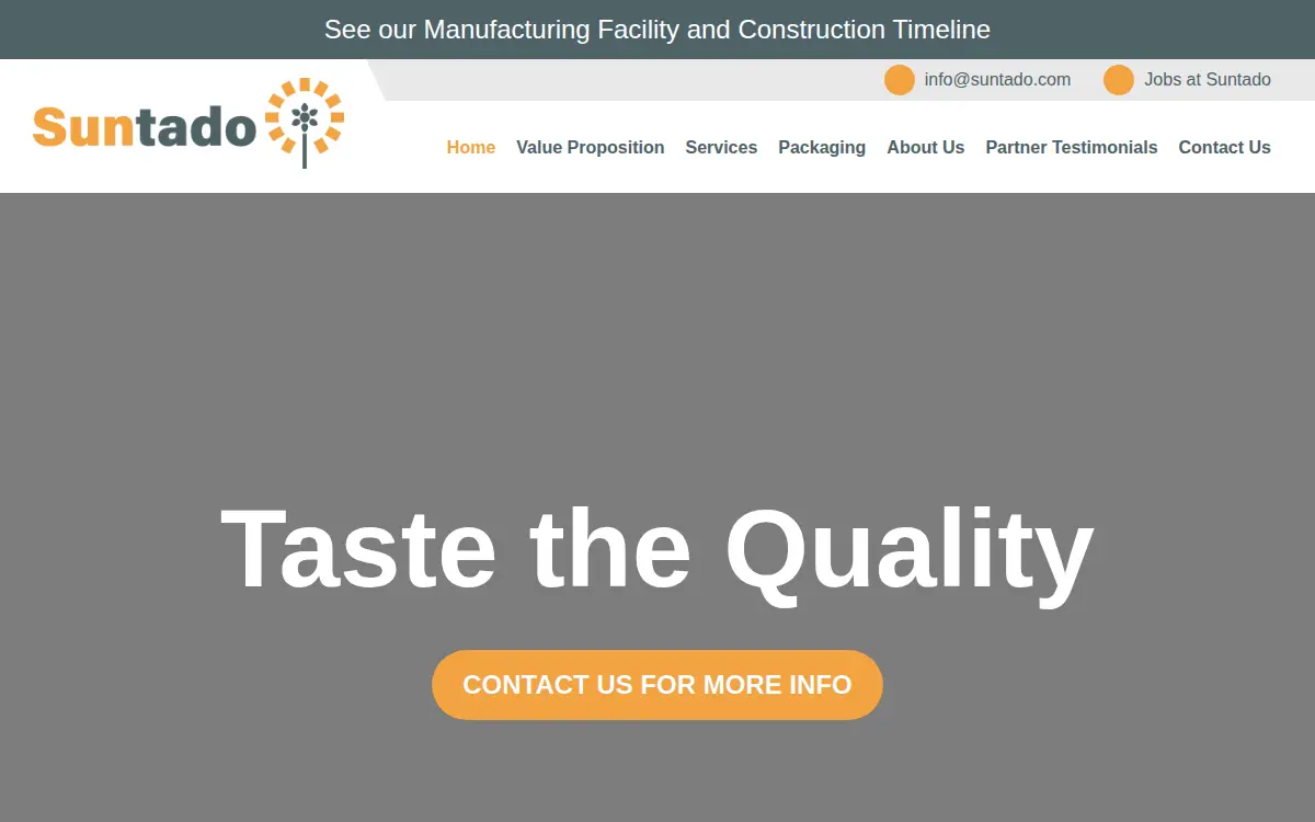 Homepage of Suntado LLC