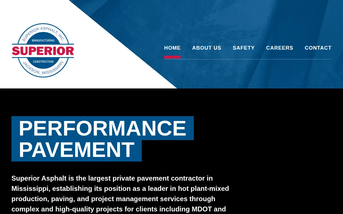 Homepage of Superior Asphalt, INC