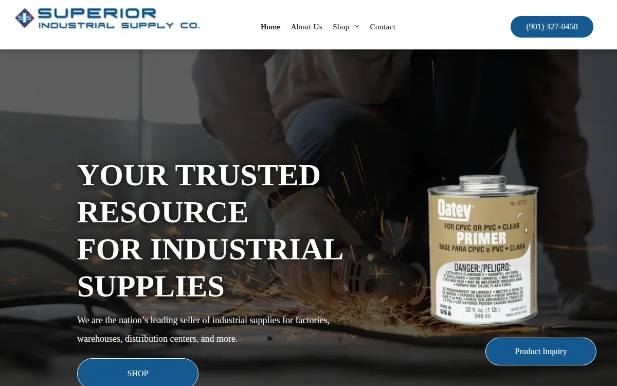 Homepage of Superior Industrial Supply CO.