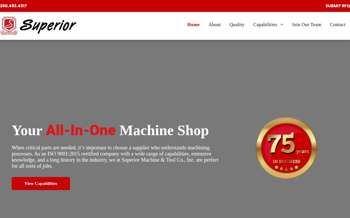 Homepage of Superior Machine & Tool Company INC