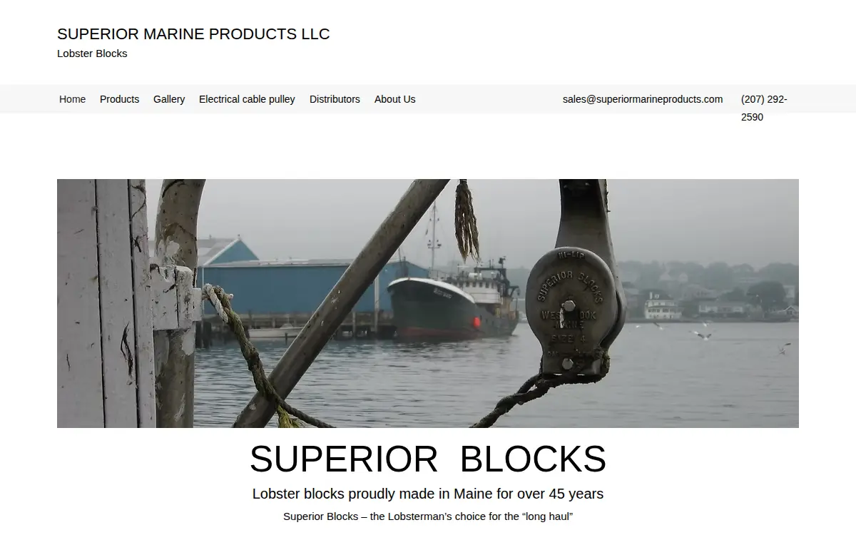 Homepage of Superior Marine Products, LLC