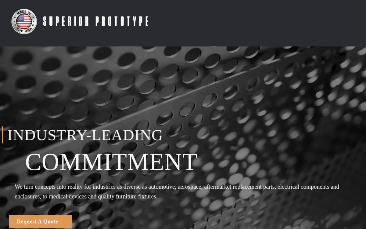 Homepage of Superior Prototype LLC