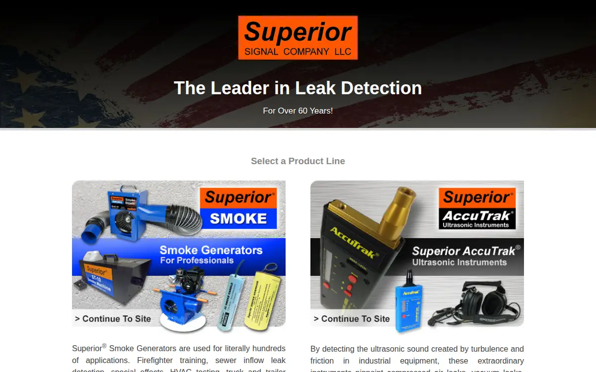 Homepage of Superior Signal Company LLC