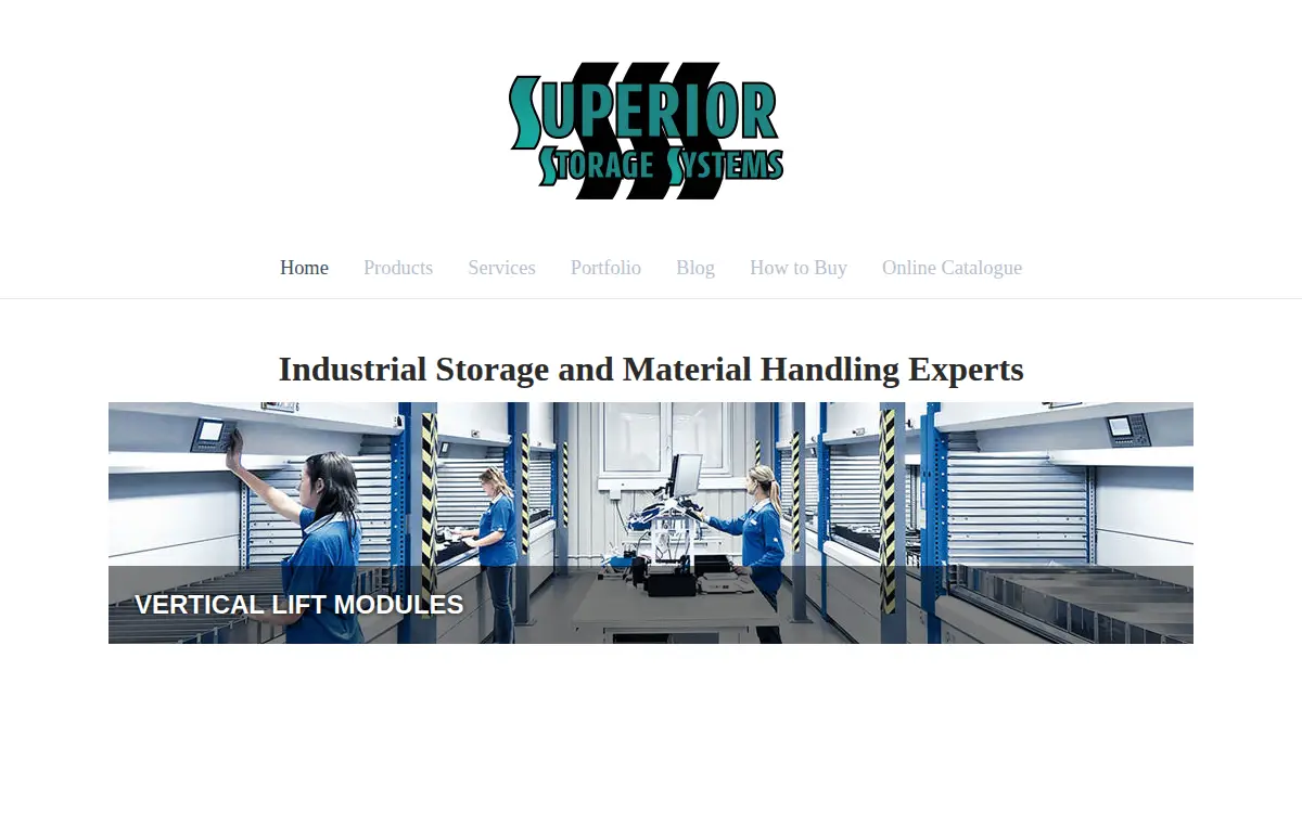 Homepage of Superior Storage Systems, LLC