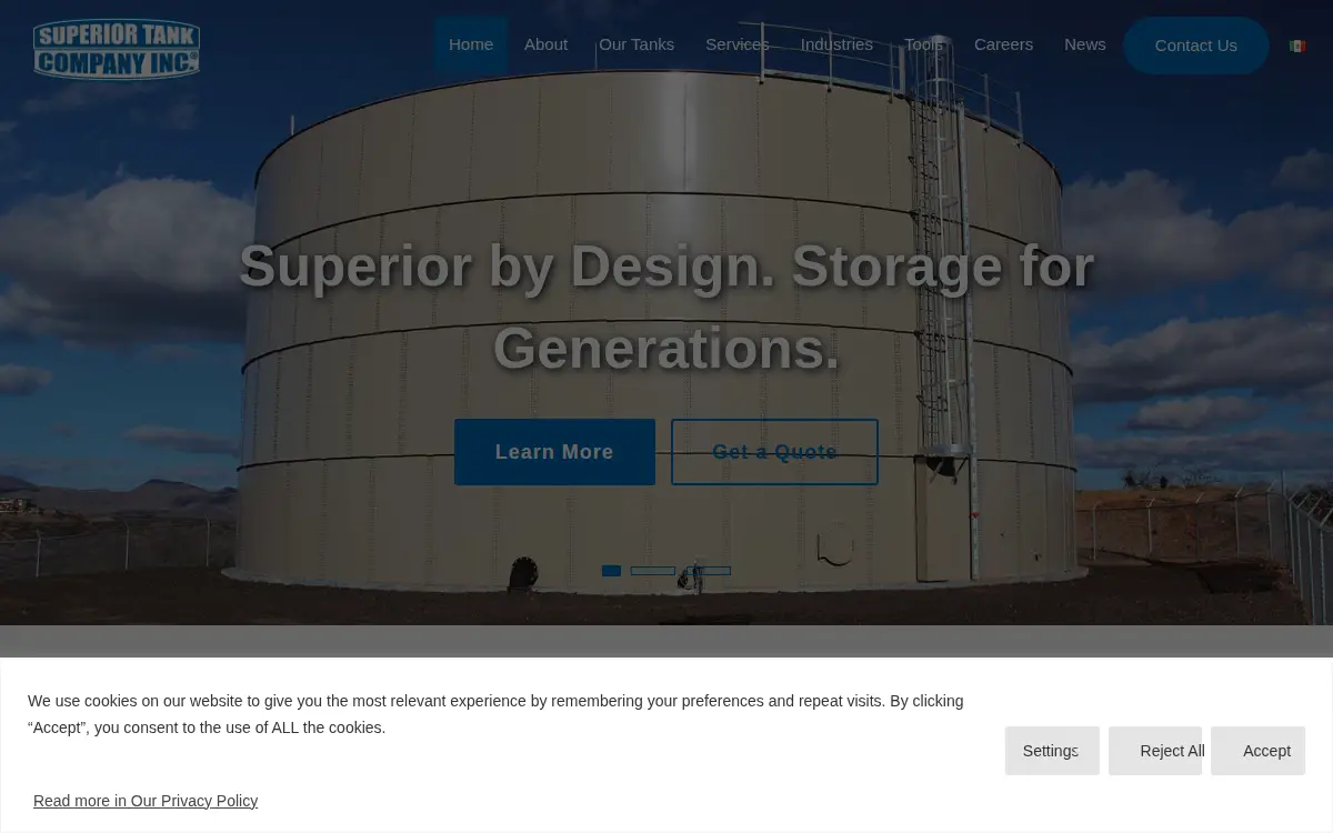 Homepage of Superior Tank CO INC
