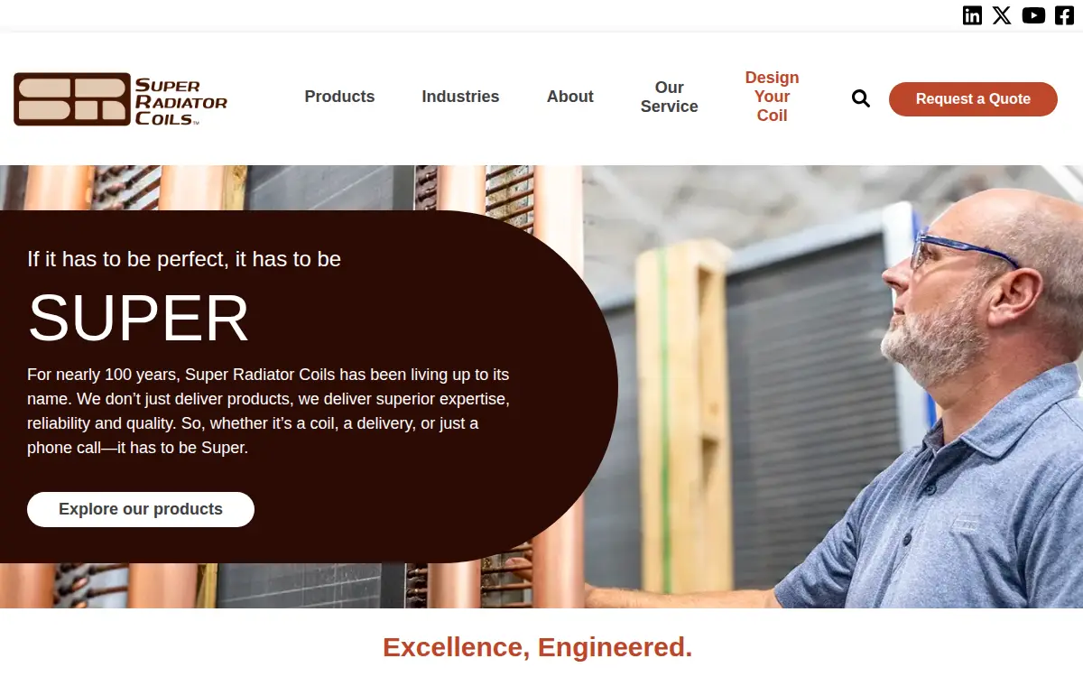 Homepage of Super Radiator Coils Limited Partnership