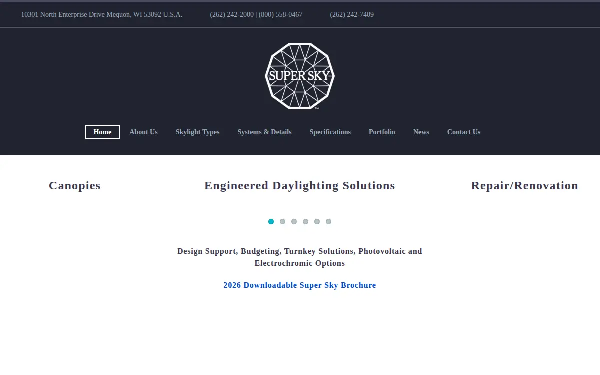 Homepage of Super Sky Products Enterprises, LLC