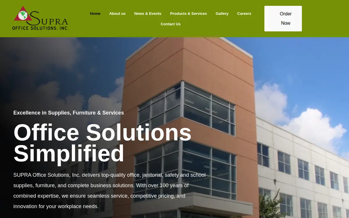 Homepage of Supra Office Solutions INC