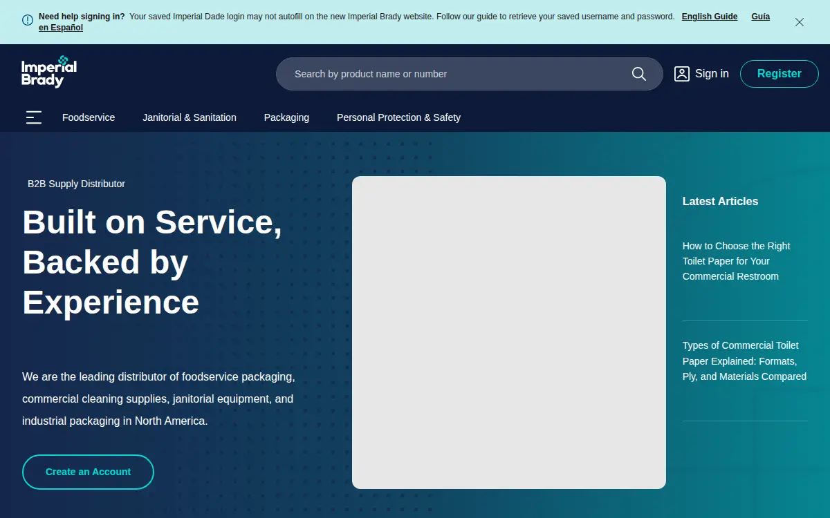 Homepage of Supreme Paper Supplies, LLC