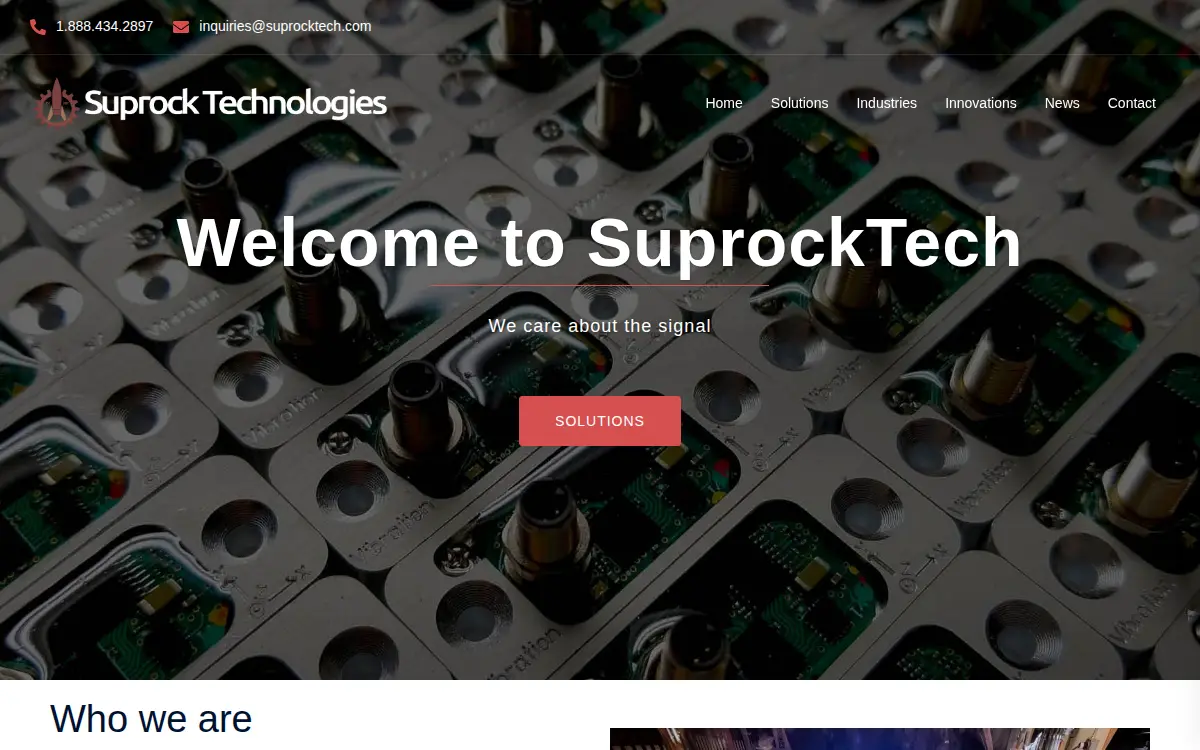 Homepage of Suprock Technologies LLC
