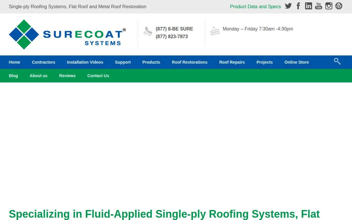 Homepage of Surecoat Systems, INC.