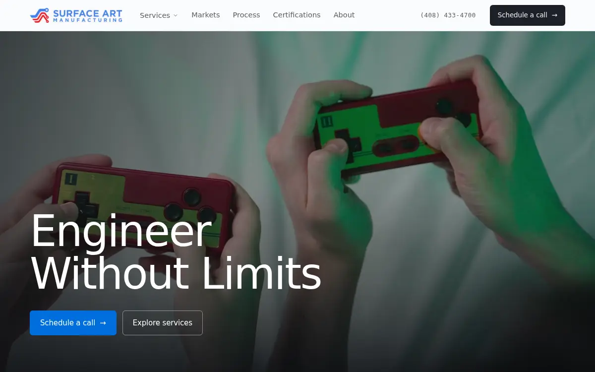 Homepage of Surface Art Engineering, INC.