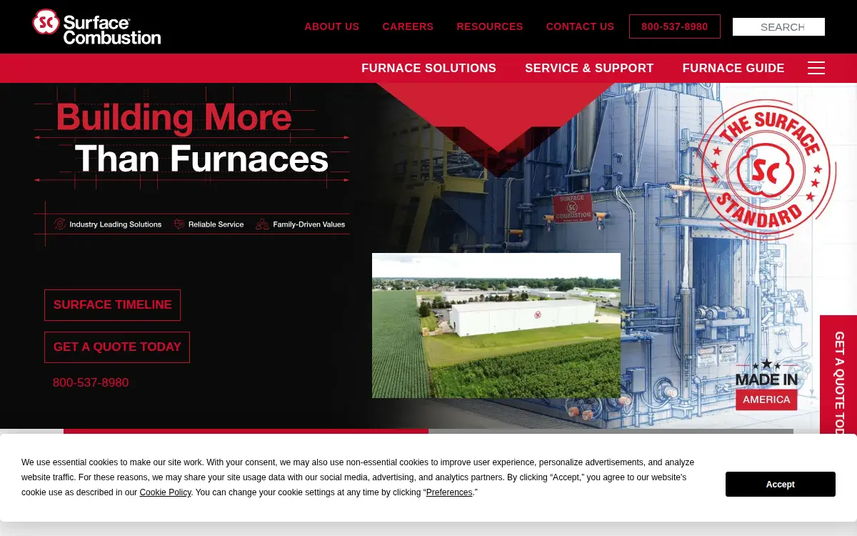Homepage of Surface Combustion INC