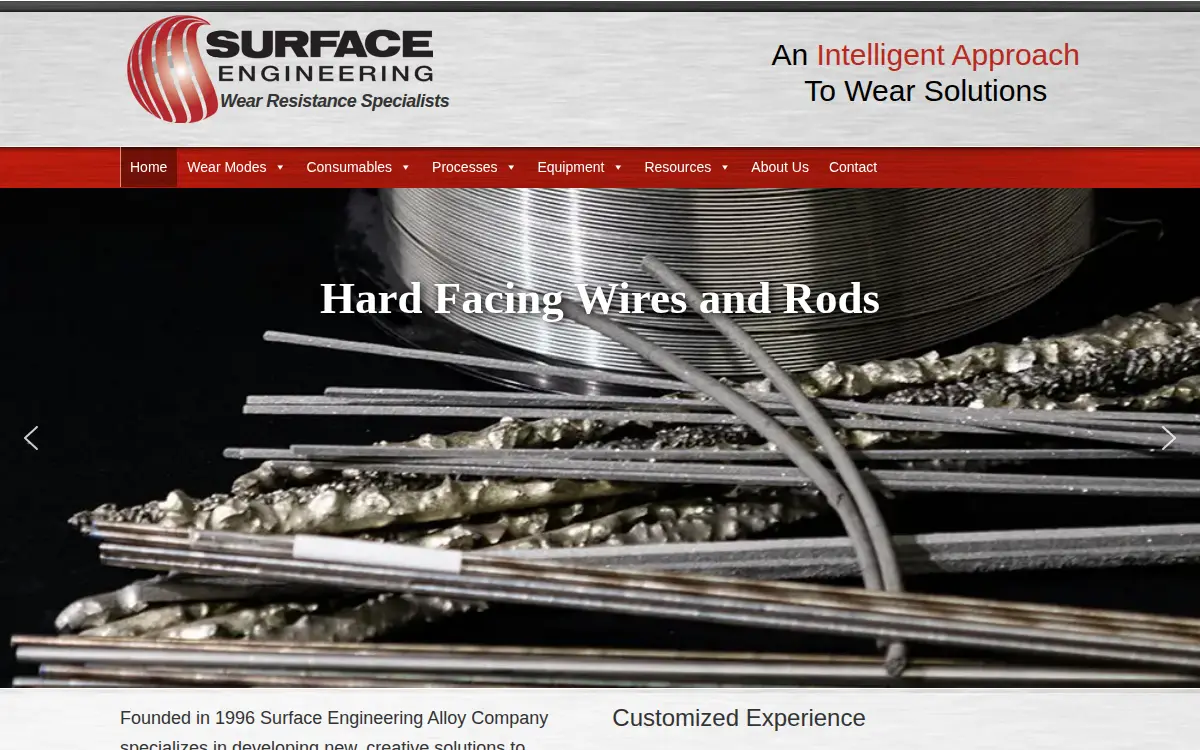 Homepage of Surface Engineering & Alloy Company, INC.