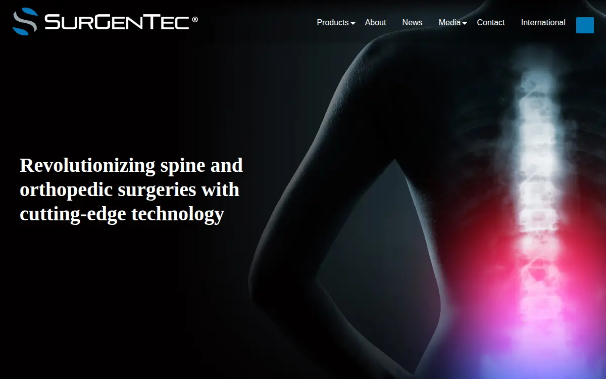 Homepage of Surgentec, LLC