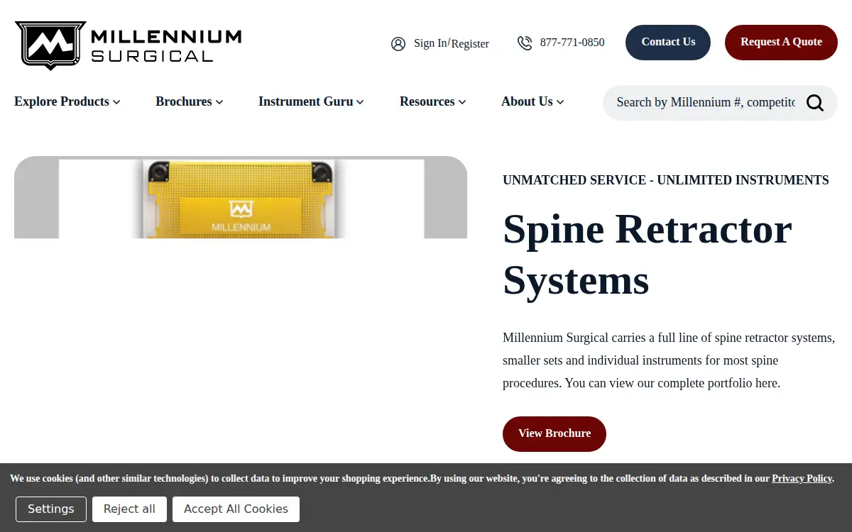 Homepage of Millennium Surgical CORP