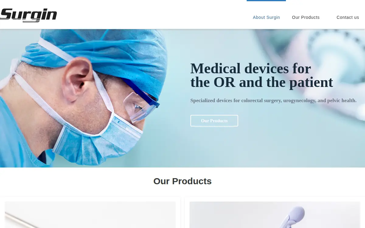 Homepage of Surgin Surgical Instrumentation INC