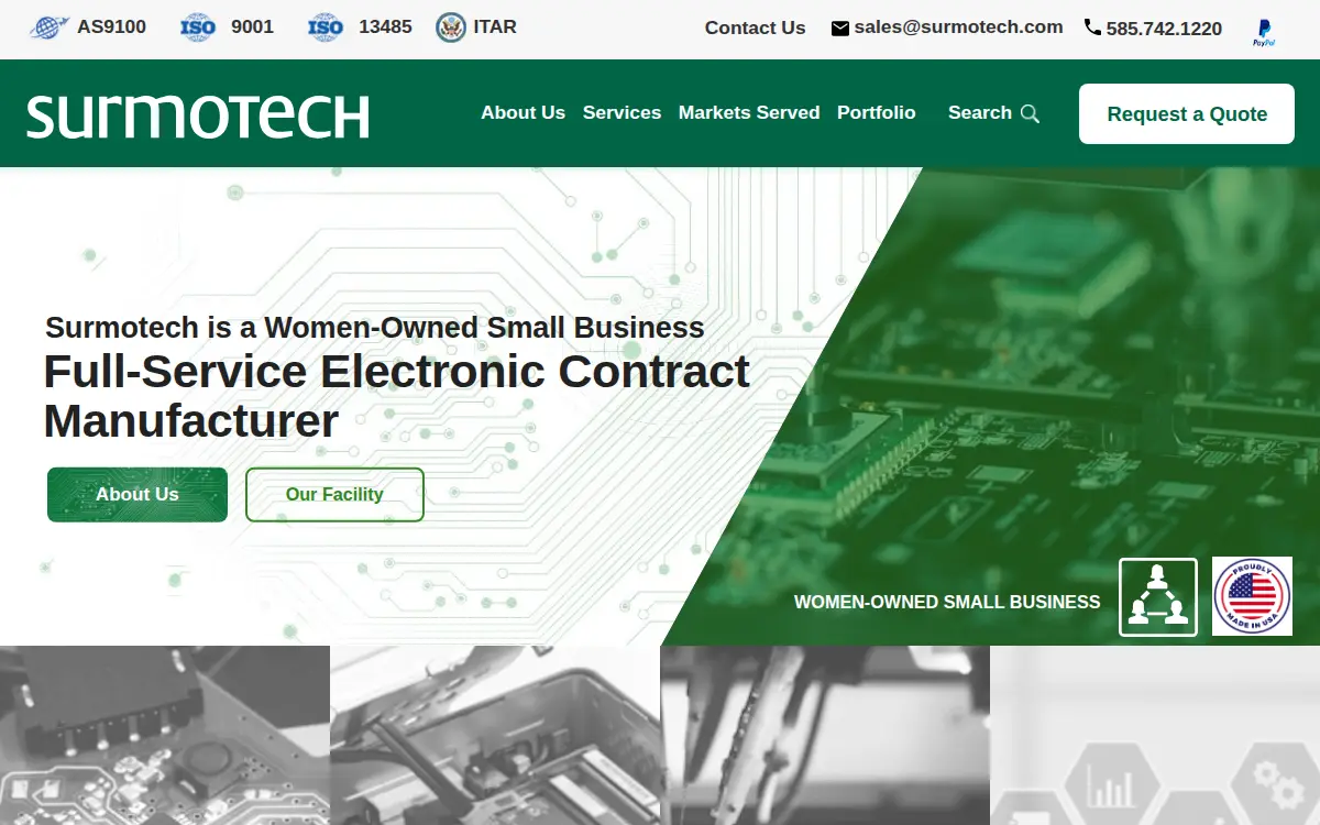 Homepage of Surmotech, LLC