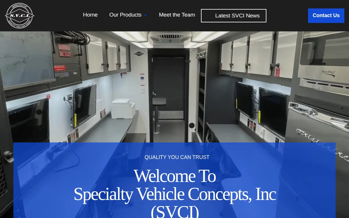 Homepage of Specialty Vehicle Concepts, INC.