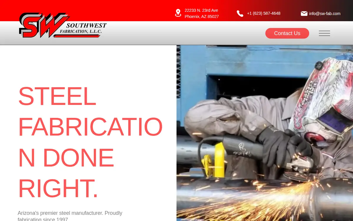 Homepage of Southwest Fabrication LLC