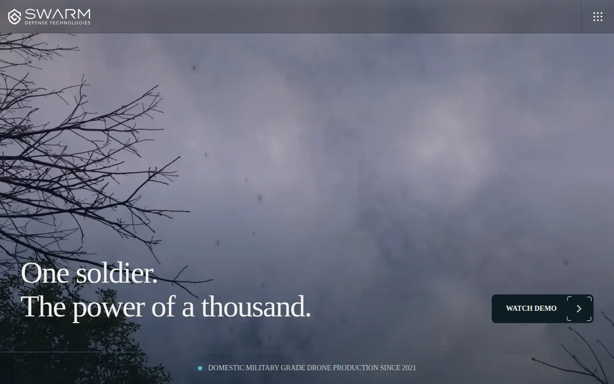 Homepage of Swarm Defense Technologies, INC