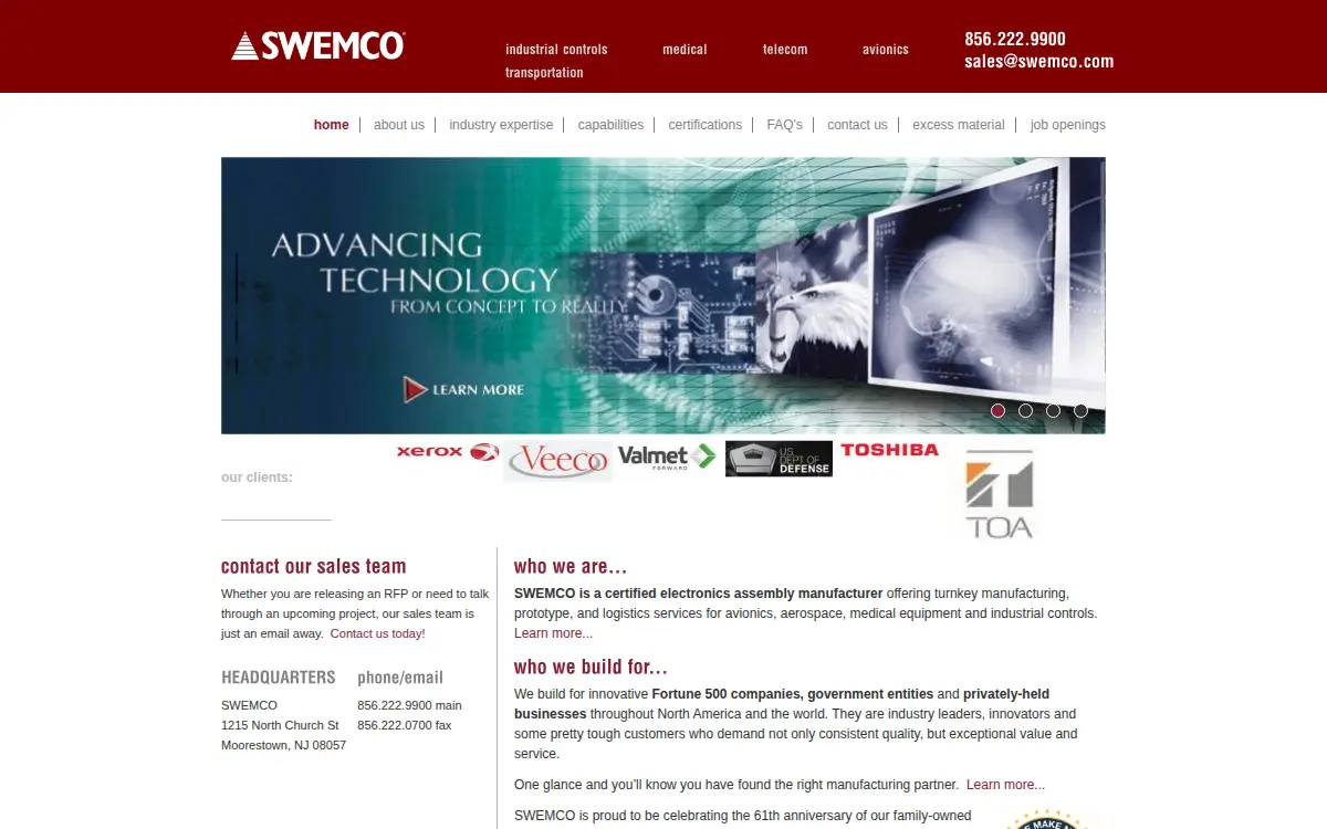 Homepage of S. W. Electronics & Manufacturing CORP.
