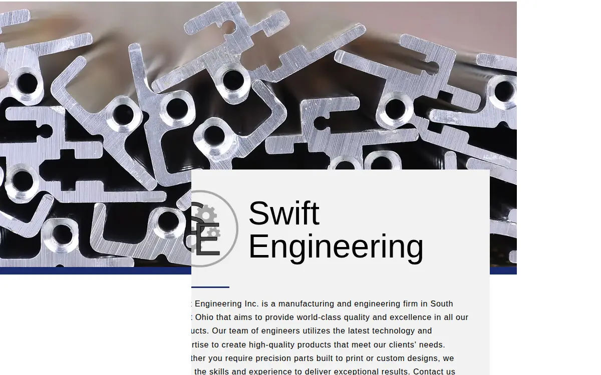 Homepage of Swift Engineering LLC
