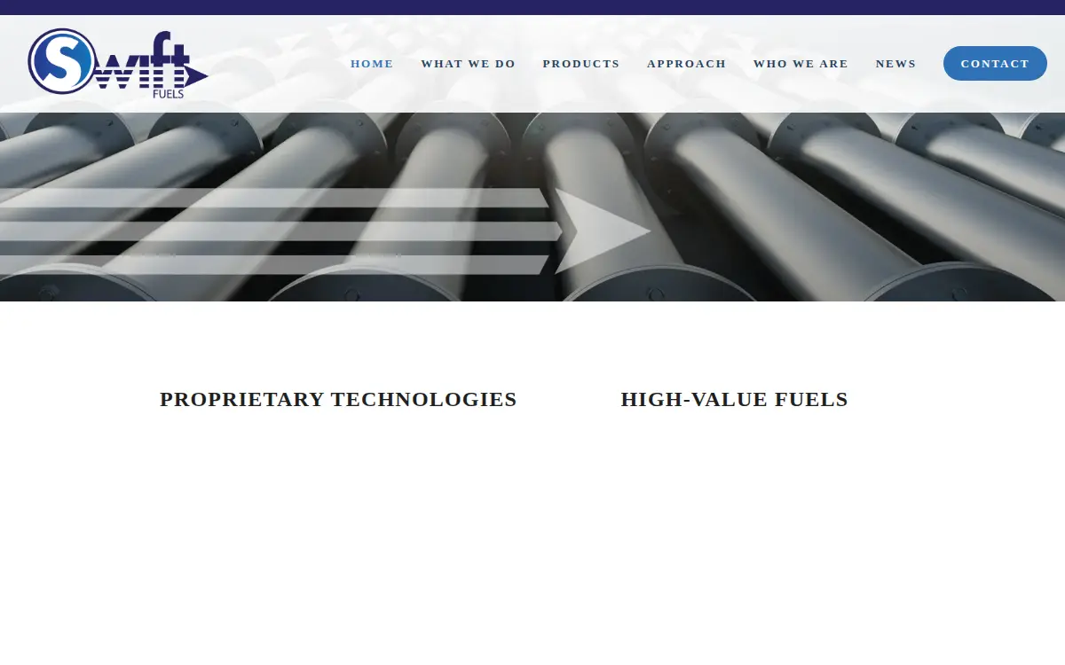 Homepage of Swift Fuels, LLC