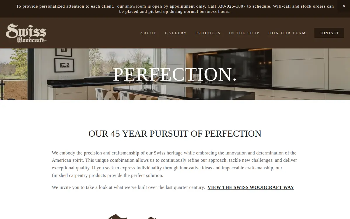 Homepage of Swiss Woodcraft INC