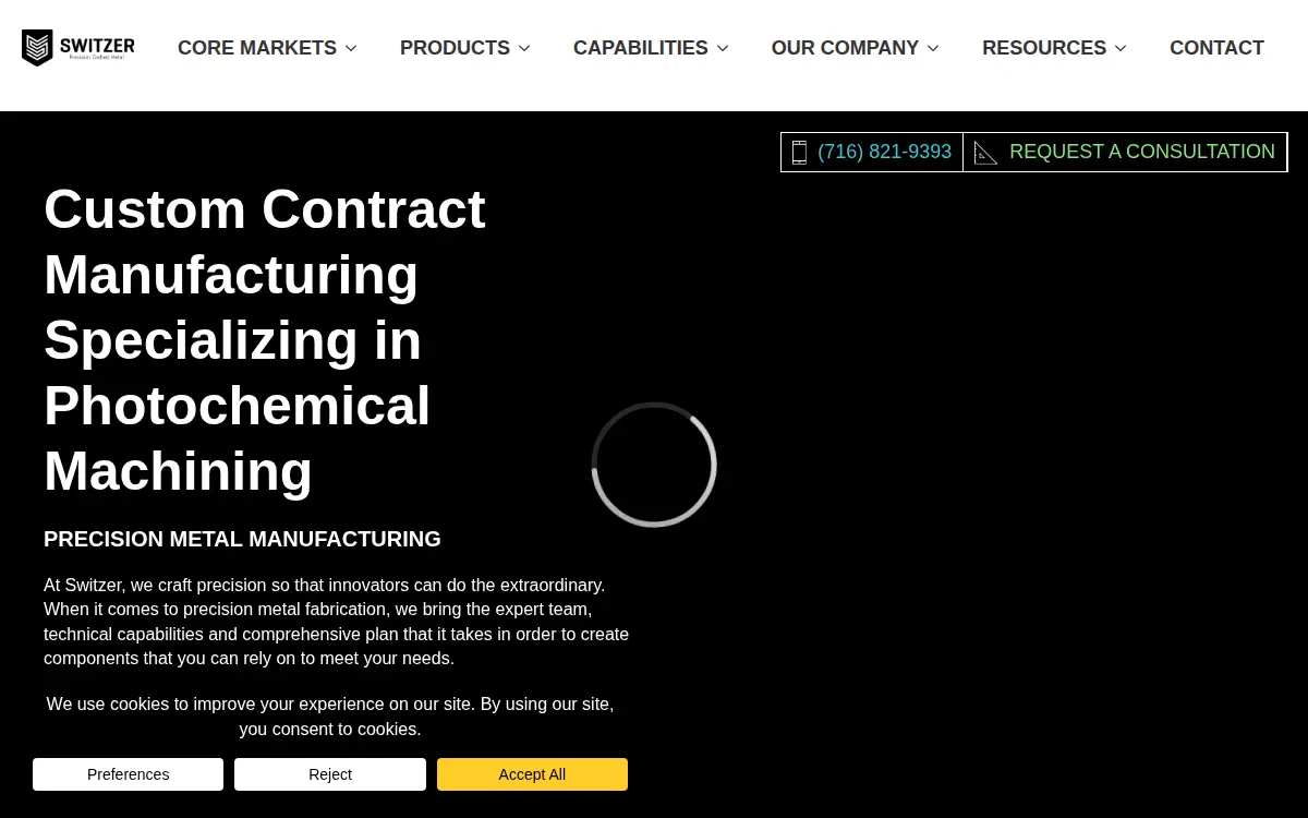 Homepage of Precision Photo Fab, INC