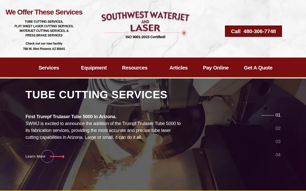 Homepage of Southwest Waterjet CORP