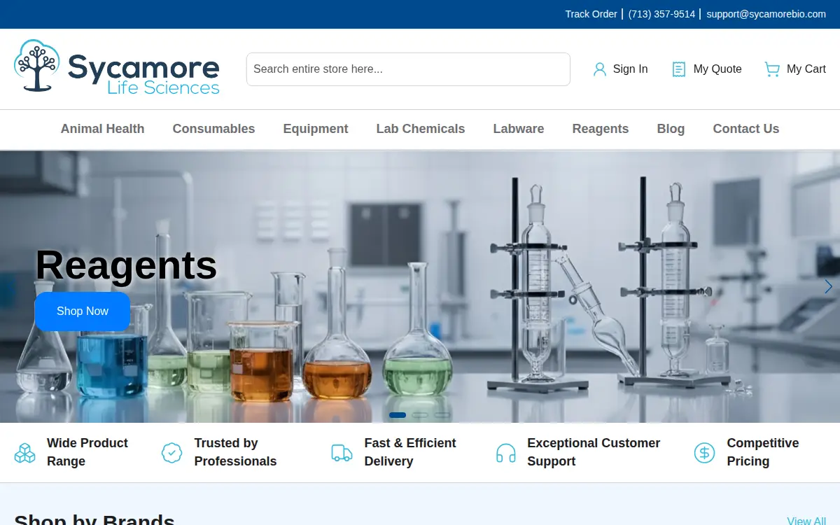 Homepage of Sycamore Life Sciences, LLC