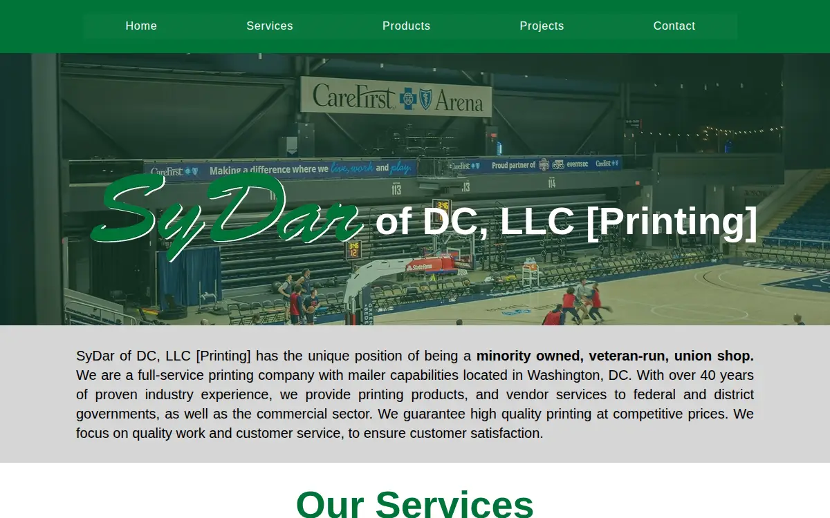 Homepage of Sydar of Dc LLC