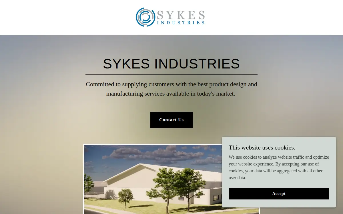 Homepage of Sykes Industries LLC