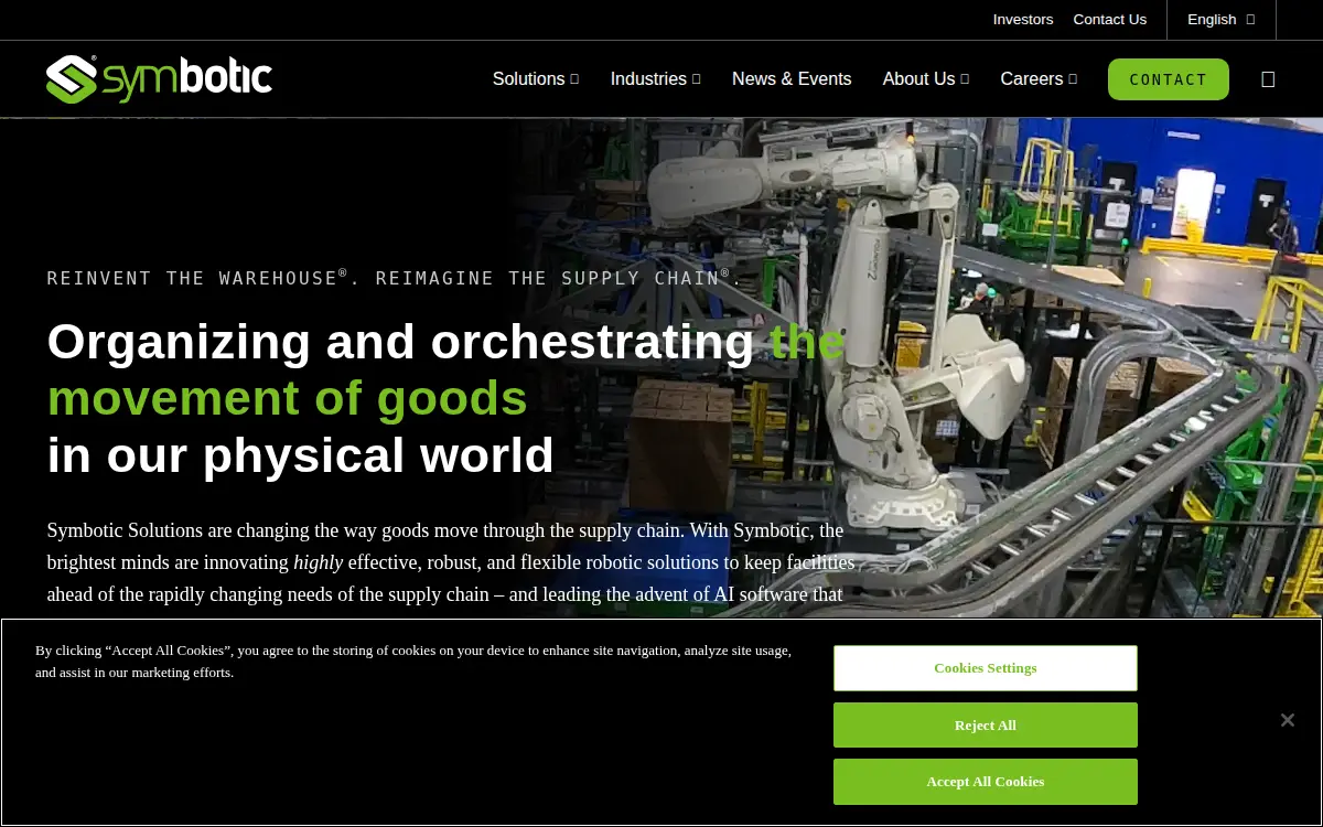 Homepage of Symbotic LLC
