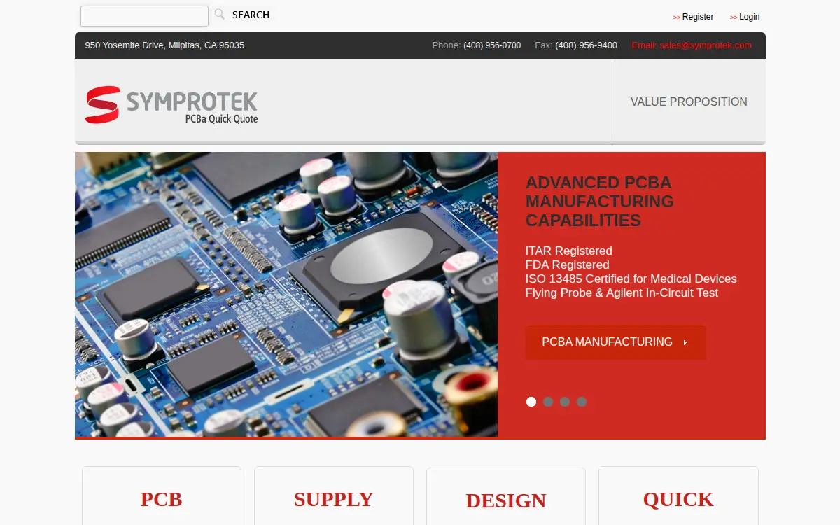 Homepage of Symprotek CO