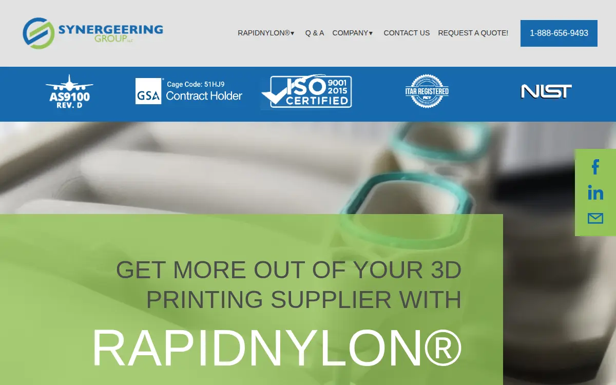 Homepage of Synergeering Group LLC