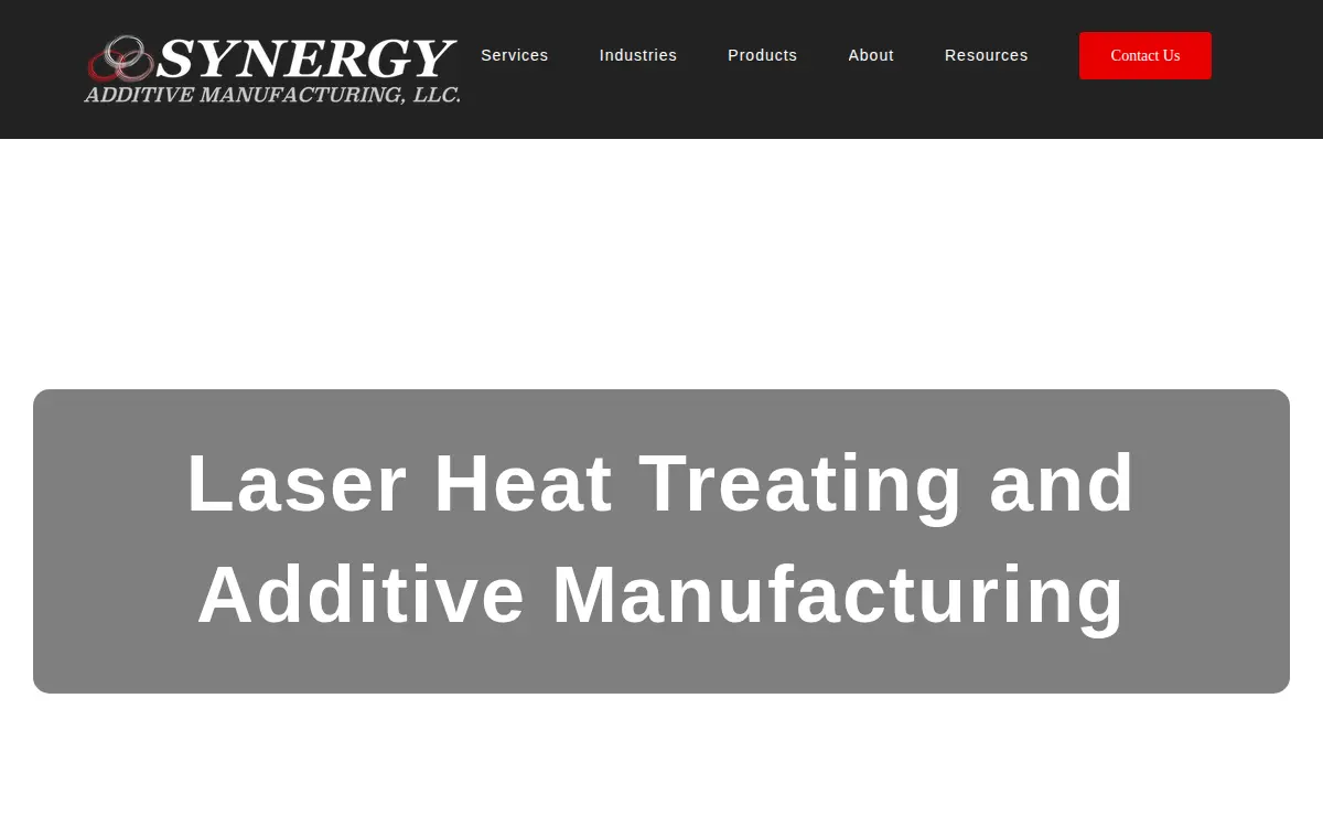 Homepage of Synergy Additive Manufacturing L.l.c.