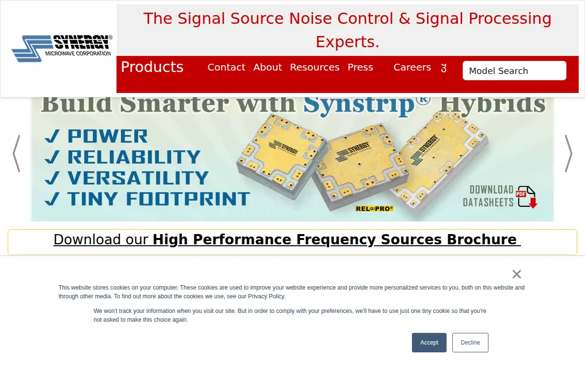 Homepage of Synergy Microwave CORP