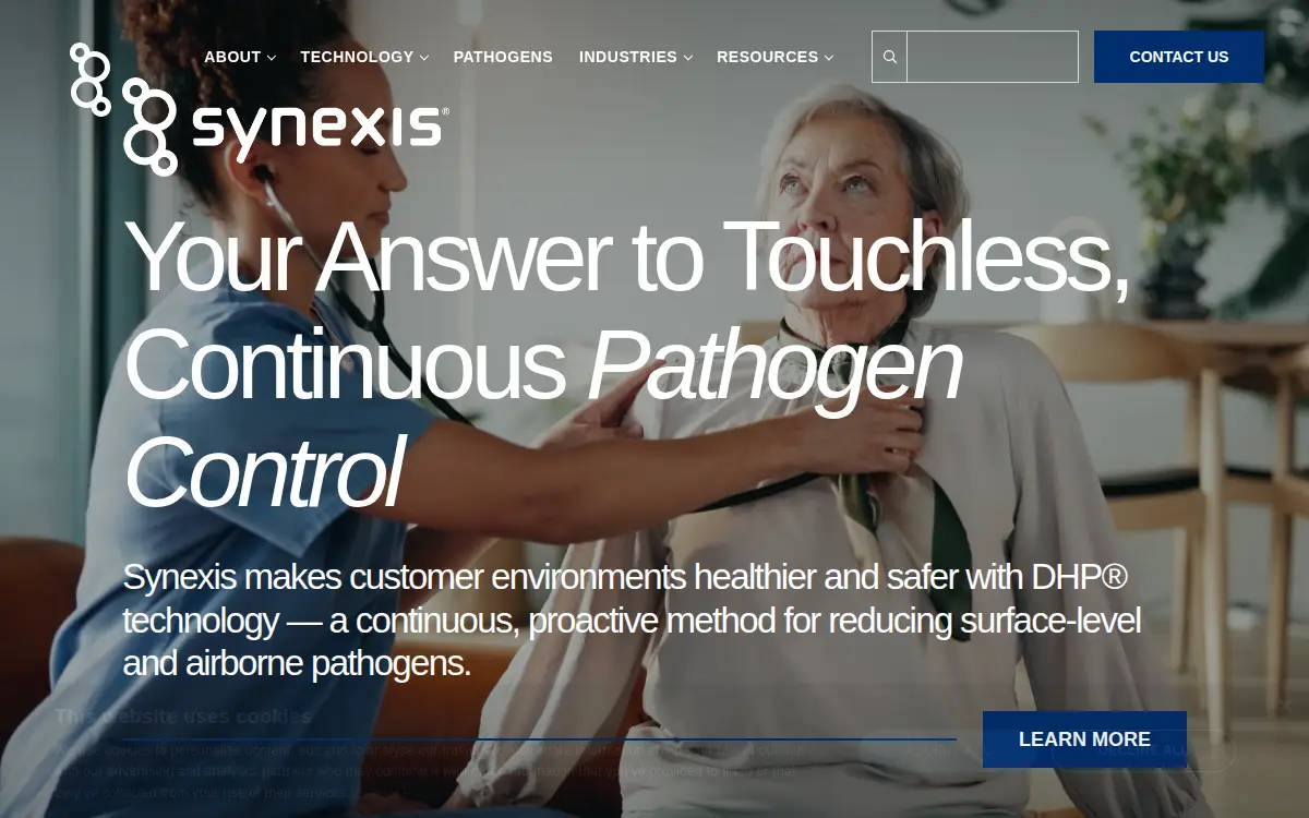 Homepage of Synexis LLC