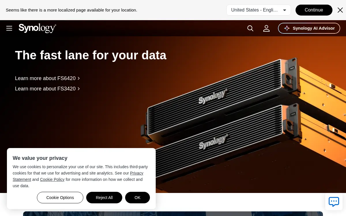 Homepage of Synology America CORP.