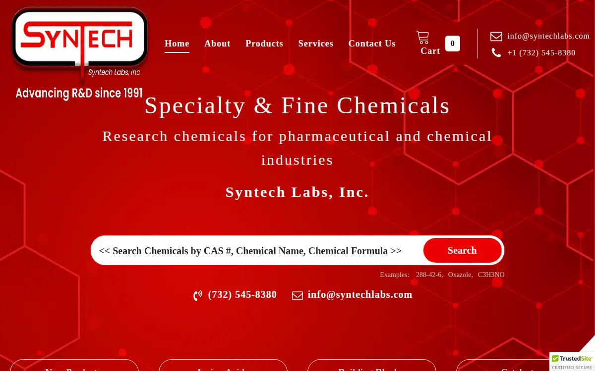 Homepage of Syntech Labs Incorporated