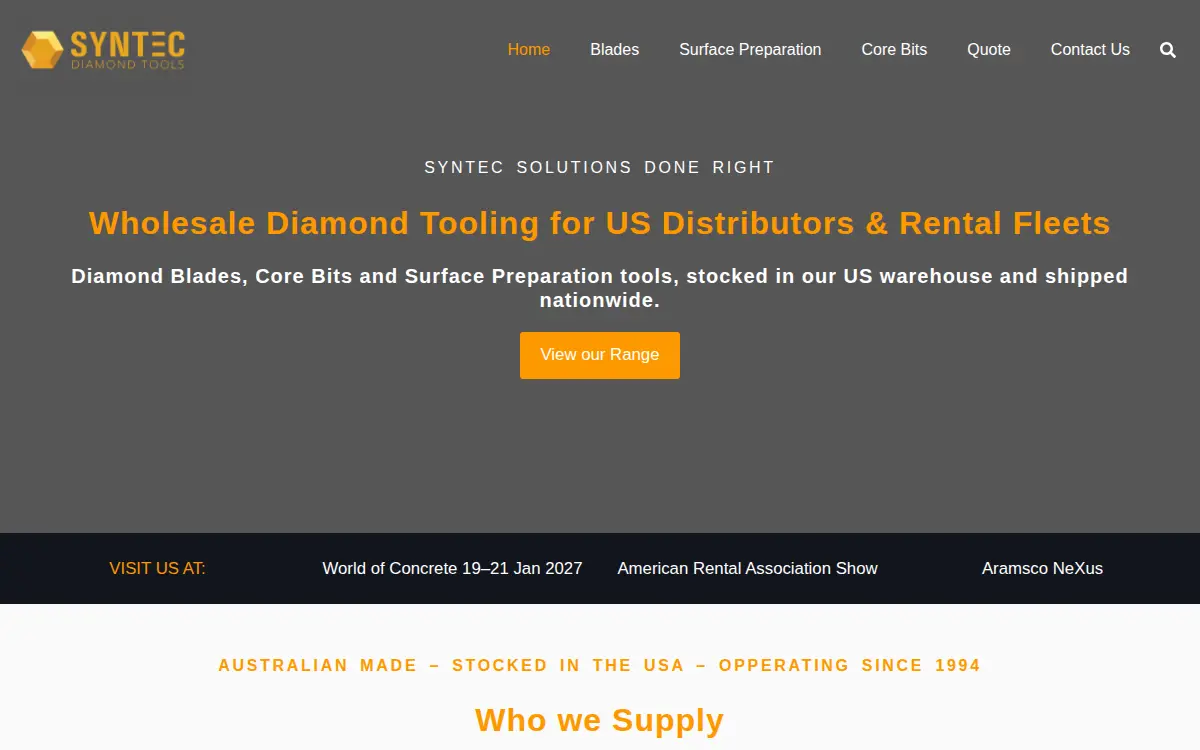 Homepage of Syntec Diamond Tools INC.